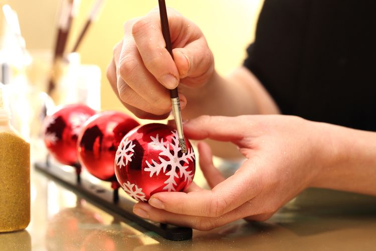 Kézzel festett karácsonyi üveggömb