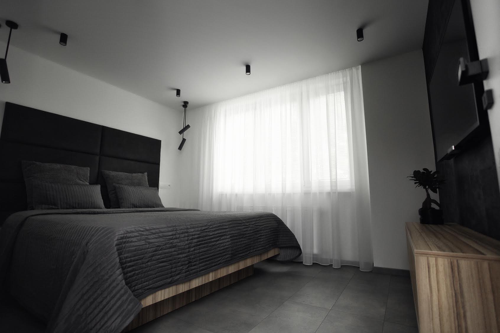 A modern otthonokban a sötétítőt és függönyt a plafonra szerelt alumínium függönysínre is lehet rögzíteni