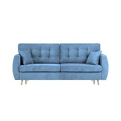 Amsterdam háromszemélyes kék kinyitható kanapé tárolóval, 231 x 98 x 95 cm - Cosmopolitan design