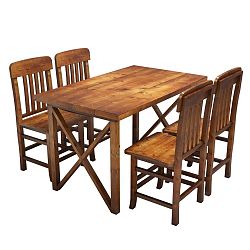 Mostar étkezőasztal és 4 szék szett borovi fenyőfából
