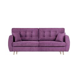 Amsterdam háromszemélyes lila kinyitható kanapé tárolóval, 231 x 98 x 95 cm - Cosmopolitan design