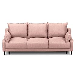 Ancolie rózsaszín kihúzható háromszemélyes kanapé tárolóval - Mazzini Sofas