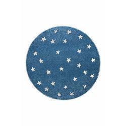 Azure kék, kerek szőnyeg csillag mintával, 100 x 100 cm - KICOTI