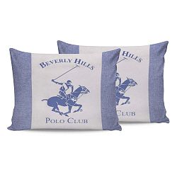 Beverly Hills Polo Club Lerro 2 darabos kék pamut párnahuzat szett, 50 x 70 cm