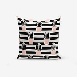 Black Striped Cactus pamutkeverék párnahuzat, 45 x 45 cm - Minimalist Cushion Covers