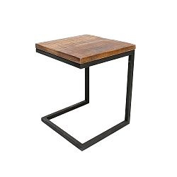 Box fekete tárolóasztal mangófa asztallappal - LABEL51
