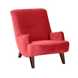 Brandford Suede piros fotel barna lábakkal - Max Winzer