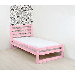 DeLuxe egyszemélyes rózsaszín fa ágykeret, 190 x 120 cm - Benlemi
