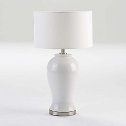 Elina fehér kerámia asztali lámpa búra nélkül, magasság 52 cm - Thai Natura