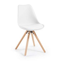 Fehér étkezőszék fa lábakkal - loomi.design