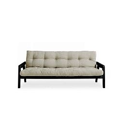 Grab Black/Linen fekete variálható kinyitható kanapé szürkésbézs futonnal - Karup