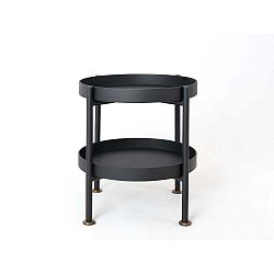 Hanna fekete többszintes dohányzóasztal, ⌀ 40 cm - Custom Form