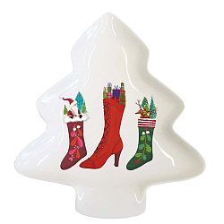Happy Wintertime porcelán dekorációs tál karácsonyi motívummal - PPD