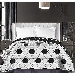 Hypnosis Harmony kétoldalas mikroszálas fekete-fehér ágytakaró, 220 x 240 cm - DecoKing