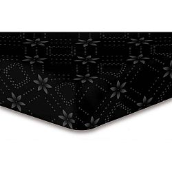 Hypnosis Snowynight fekete mintás gumis lepedő, 90 x 200 cm - DecoKing