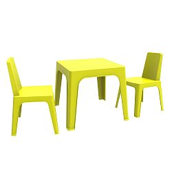 Julieta zöld gyerek kerti garnitúra, 1 asztal és 2 szék - Resol
