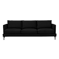 Jupiter fekete háromszemélyes kanapé, fekete lábakkal - Windsor & Co Sofas