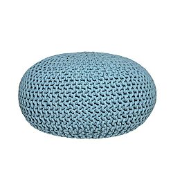 Knitted XL türkizkék kötött puff - LABEL51