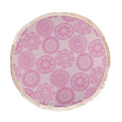 Lace rózsaszín hammam fürdőlepedő pamutból és bambuszrostból, ⌀ 150 cm - Begonville