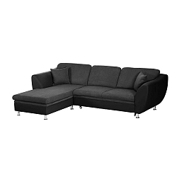 Maderna fekete kihúzható kanapé, bal oldalas - Florenzzi