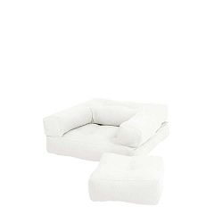 Mini Cube fehér, kinyitható gyerek fotel lábtartóval, 60 x 135 cm - Karup Design