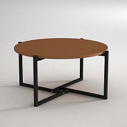 Noce dohányzóasztal konyakbarna asztallappal, ⌀ 68 cm
