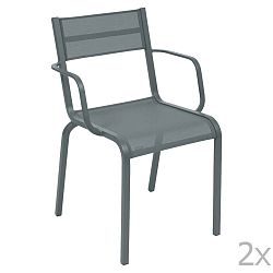 Oléron Arms karfás sötétszürke fém kerti szék, 2 db - Fermob
