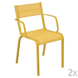 Oléron Arms karfás sárga fém kerti szék, 2 db - Fermob
