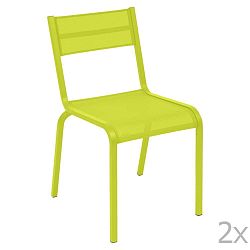 Oléron világoszöld fém kerti szék, 2 db - Fermob