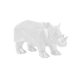 Origami Rhino matt fehér szobor - PT LIVING