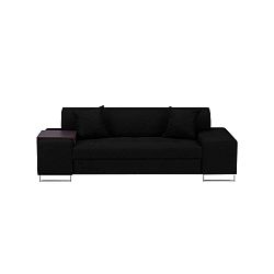 Orlando fekete háromszemélyes kanapé ezüstszínű lábakkal - Cosmopolitan Design