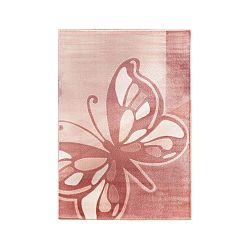 Rózsaszín szőnyeg pillangós mintával, 133 x 190 cm - Unknown