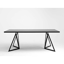 Sherwood Dark étkezőasztal fekete asztallappal, 200 x 100 cm - Custom Form