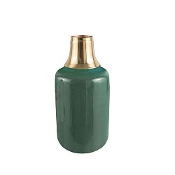 Shine zöld váza aranyszínű részletekkel, magasság 33 cm - PT LIVING
