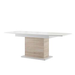 Star 3 bővíthető étkezőasztal világos tölgyfa mintázattal, fehér asztallappal - Szynaka Meble