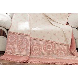 Sweety fehér-rózsaszín takaró pamut keverékből, 200 x 150 cm - Aksu