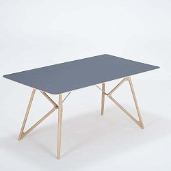 Tink tömör tölgyfa étkezőasztal sötétkék asztallappal, 160 x 90 cm - Gazzda