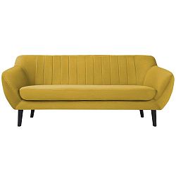 Toscane sárga 3 személyes kanapé, fekete lábak - Mazzini Sofas