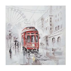 Tram Side kézzel festett kép fenyőfa keretben, 80 x 80 cm - Mauro Ferretti
