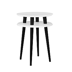 UFO fehér kisasztal fekete lábakkal, Ø 45 cm - Ragaba