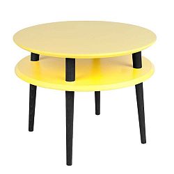 UFO sárga kávézó asztal fekete lábakkal, Ø 57 cm - Ragaba