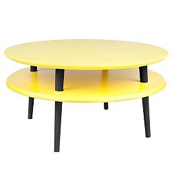 UFO sárga kávézó asztal fekete lábakkal, Ø 70 cm - Ragaba