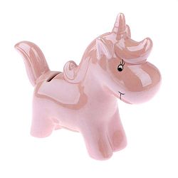Unicorn rózsaszín porcelán dekoráció, magasság 17,5 cm - Dakls