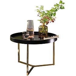 Wohnling Eva fekete rakodóasztal aranyszínű lábakkal, 58,5 cm - Skyport