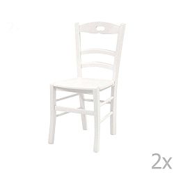 Wooden 2 darabos fehér szék szett tömör fából - Evergreen House
