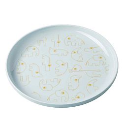 Yummy világoskék gyermek tányér sárga részletekkel, Ø 20,5 cm - Done by Deer