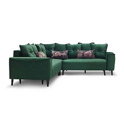 Zöld kinyitható kanapé, bal oldali kivitel - Bobochic Paris