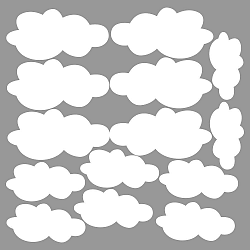 14 db-os felhő formájú falmatrica szett, 100 x 100 cm