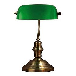 Bankers zöld-rézszínű asztali lámpa, magasság 42 cm - Markslöjd