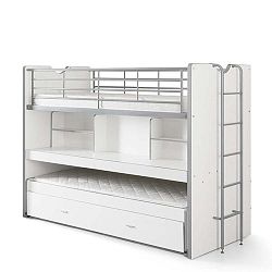 Bonny fehér emeletes ágy polcokkal, 220 x 100 cm - Vipack